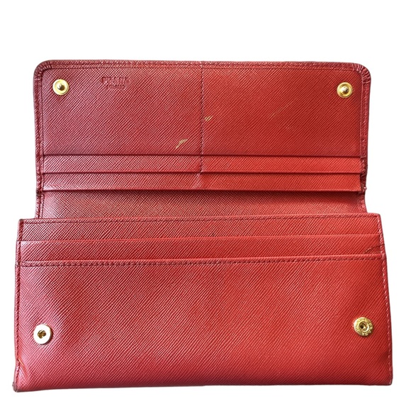 Prada Red Safiano Bow Long Wallet - Picture 14 of 16